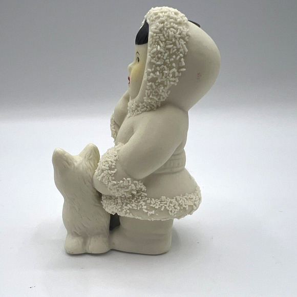 Lot of 2 Vintage Arctic Kids of Alaska Bisque Porcelain Eskimo Ornaments Figures - Picture 3 of 11